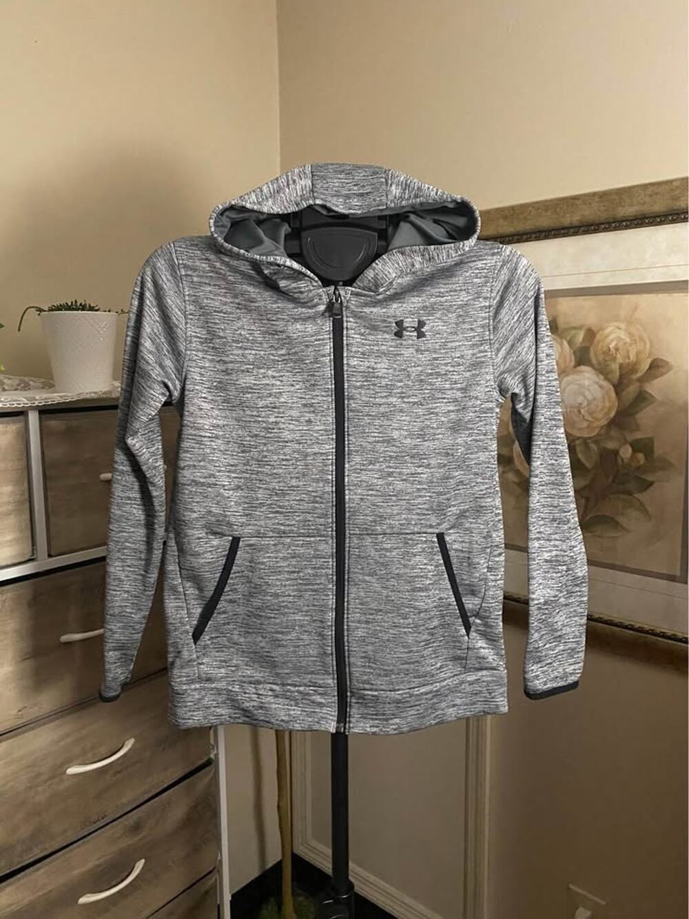 Under Armour ColdGear Youth Full-Zip Hoodie – Gray – YLG